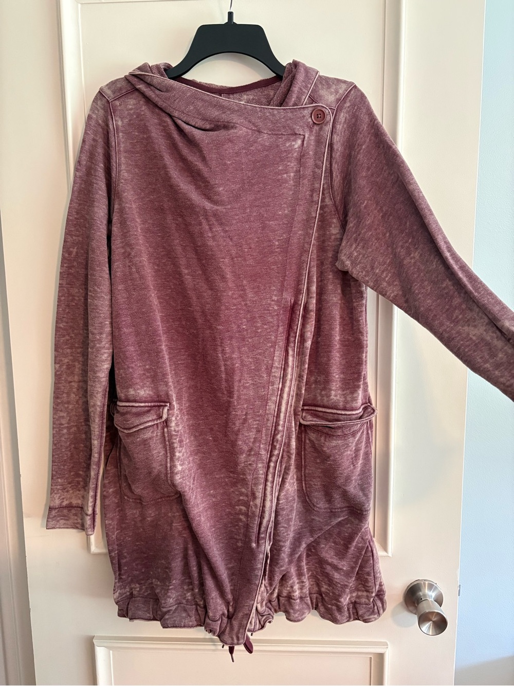 Maurices Cozy Dusty Mauve Hooded Zip-Front Jacket